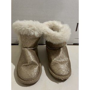Unbranded Girls  Size 11 Gold Glitter sparkle  fur lined Winter Boots shoes